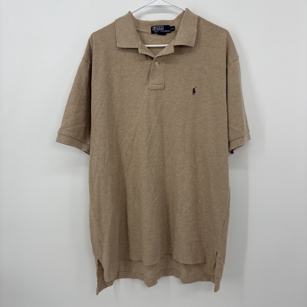 Polo Ralph Lauren Polo Shirt Men's XL Brown Pony Logo Short Sleeve Collared